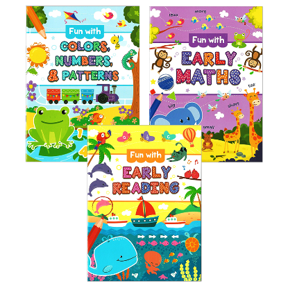 Picture of FUN WITH READING & MATHS SERIES SET OF 3 (EARLY READING, EARLY MATHS, & COLORS,NUMBERS,&PATTERNS)